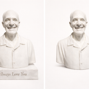 Human Memorial Sculpture – Custom 3D Portrait Bust